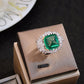 MysticAura™ "LuckyAura Emerald Crystal S925 silver Ring"