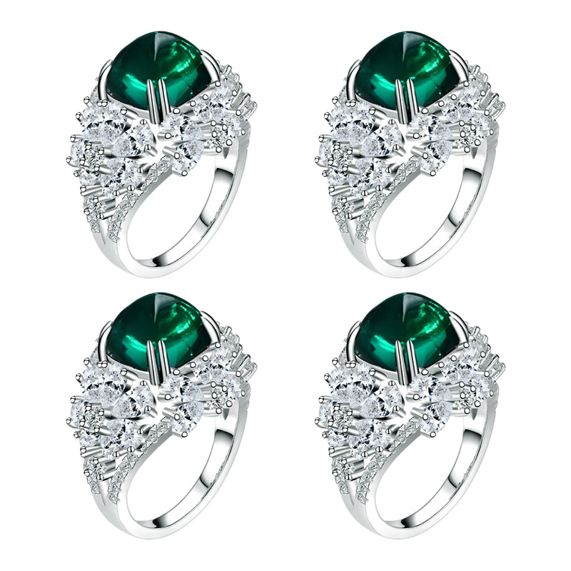 MysticAura™ "LuckyAura Emerald Crystal S925 silver Ring"