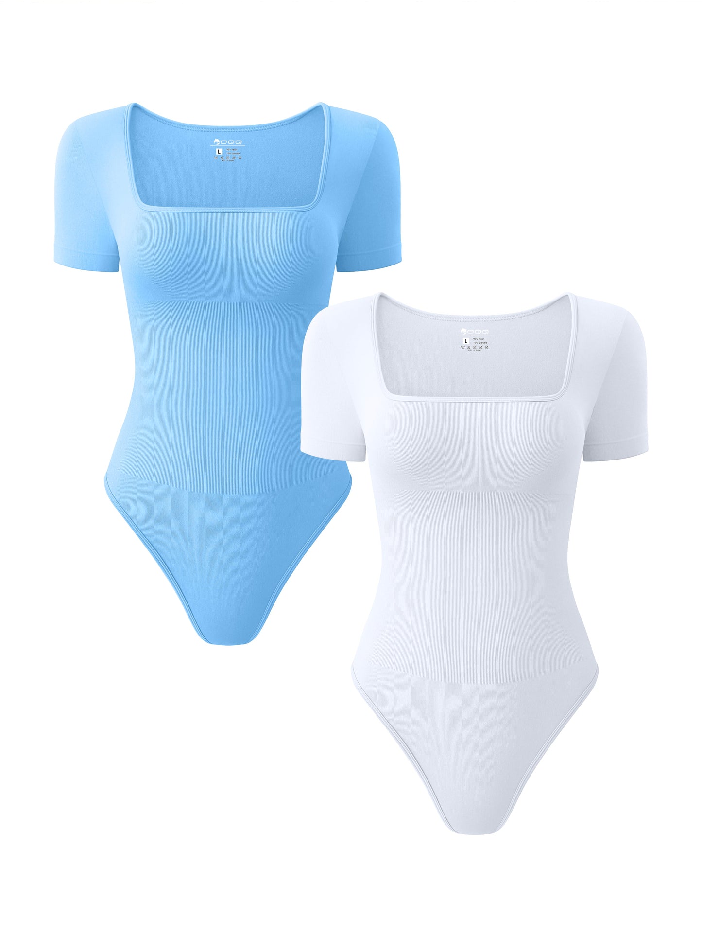 Square Neck Short Sleeve Bodysuits