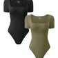 Square Neck Short Sleeve Bodysuits