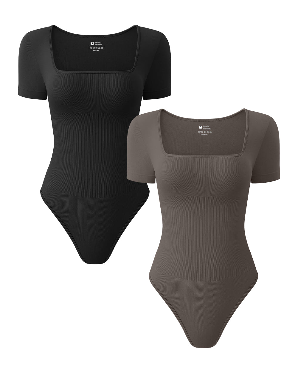 Square Neck Short Sleeve Bodysuits