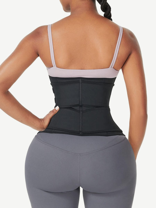 Natravor™ Wholesale Black Under Bust Latex Waist Trainer Double Belt Waist Control